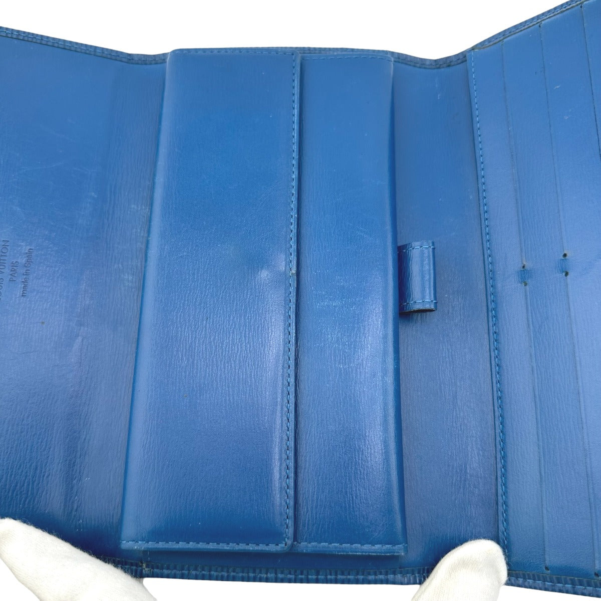 Louis Vuitton Long Wallet Purse M63385 Epi Leather Toledo Blue Long Wallet Purse Epi Porte Tresor