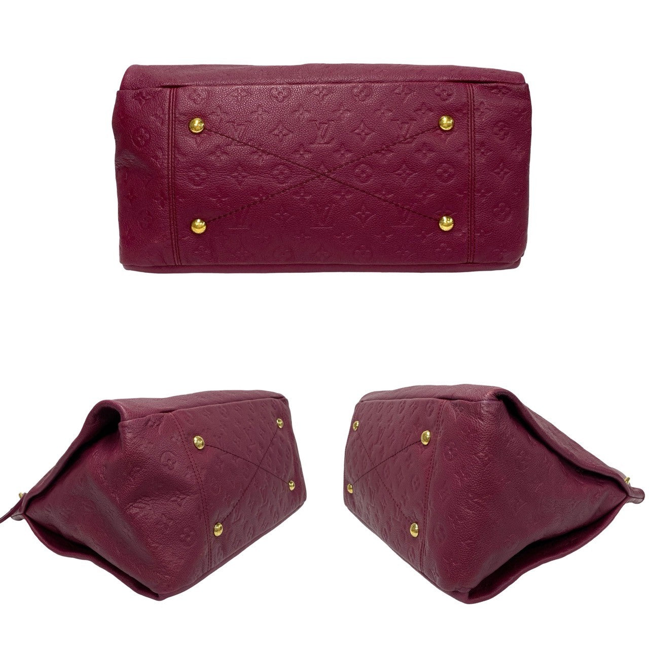 Louis Vuitton Shoulder Bag M94047 Leather Wine-Red Monogram Monogram Ann Platt Artsymm Women