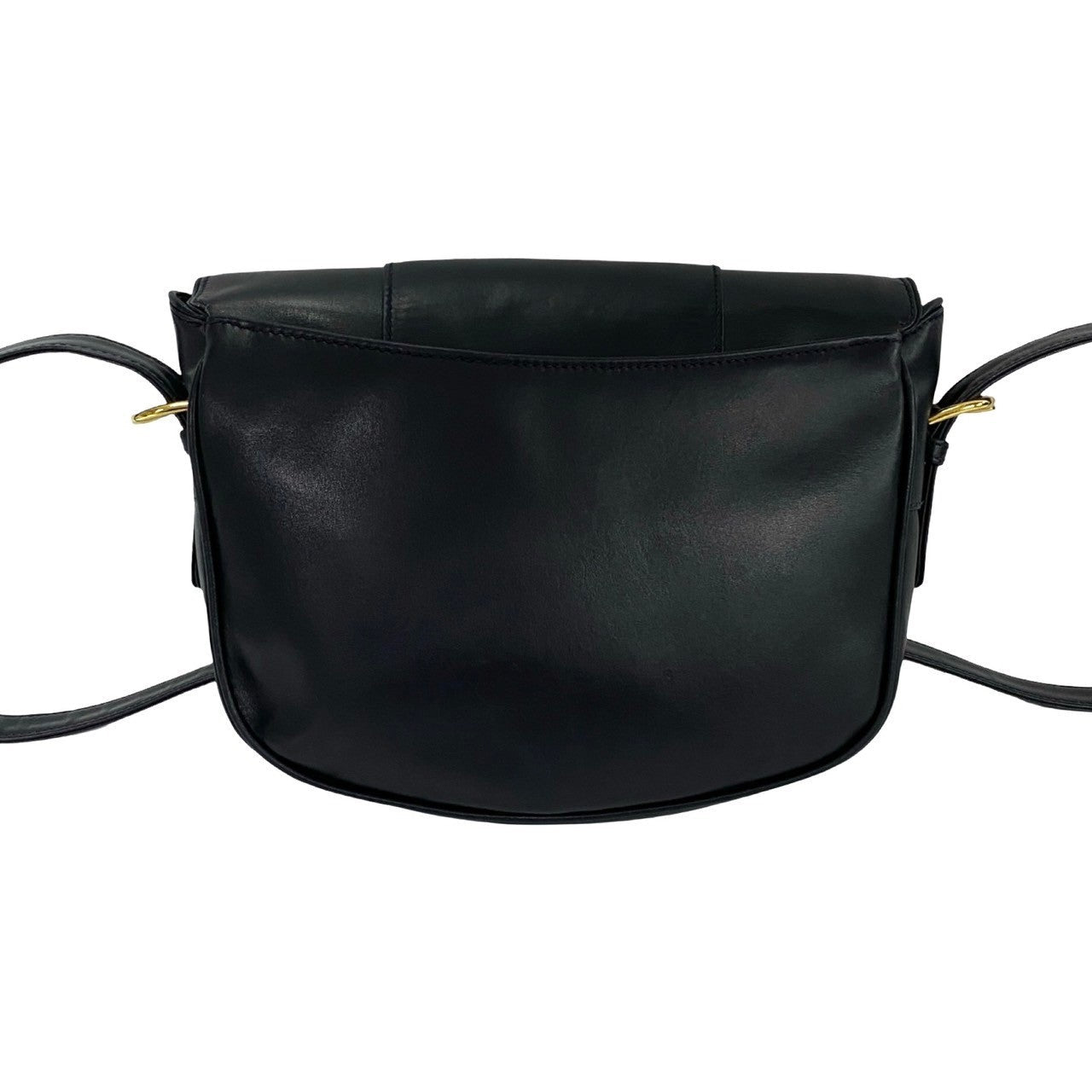 Gucci Shoulder Bag Leather Black Bamboo Metal Old Gucci Women