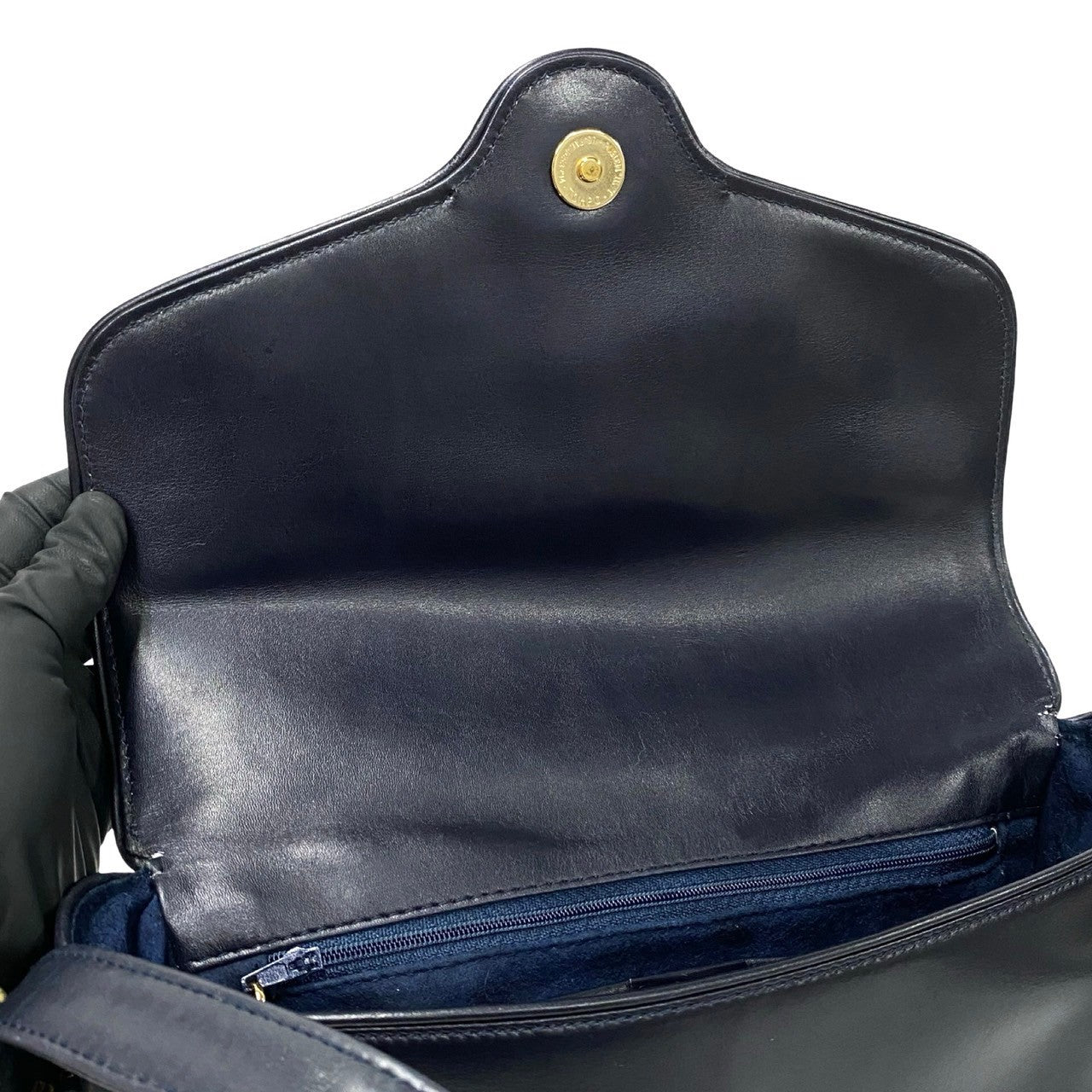 Gucci Shoulder Bag Leather Black Bamboo Metal Old Gucci Women