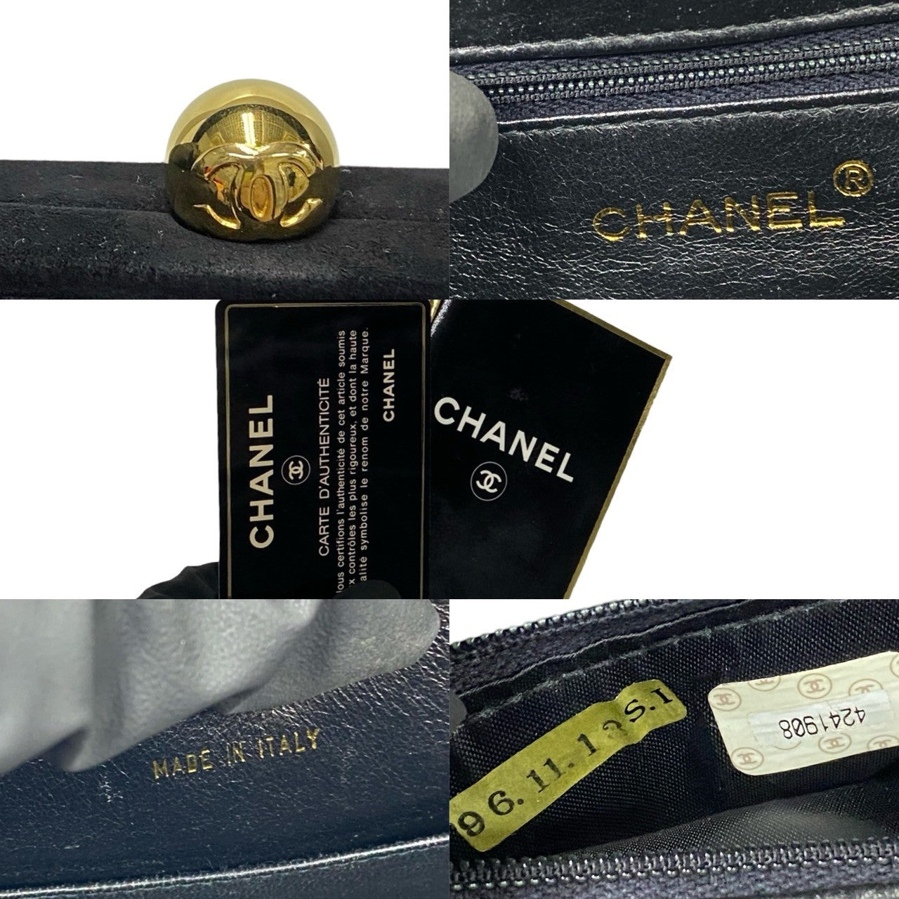 Chanel Handbag Suede Black Coco Mark Matrasse Women