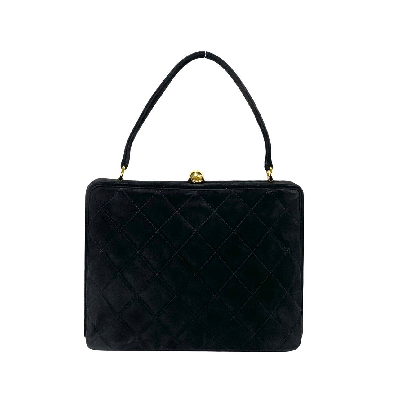 Chanel Handbag Suede Black Coco Mark Matrasse Women