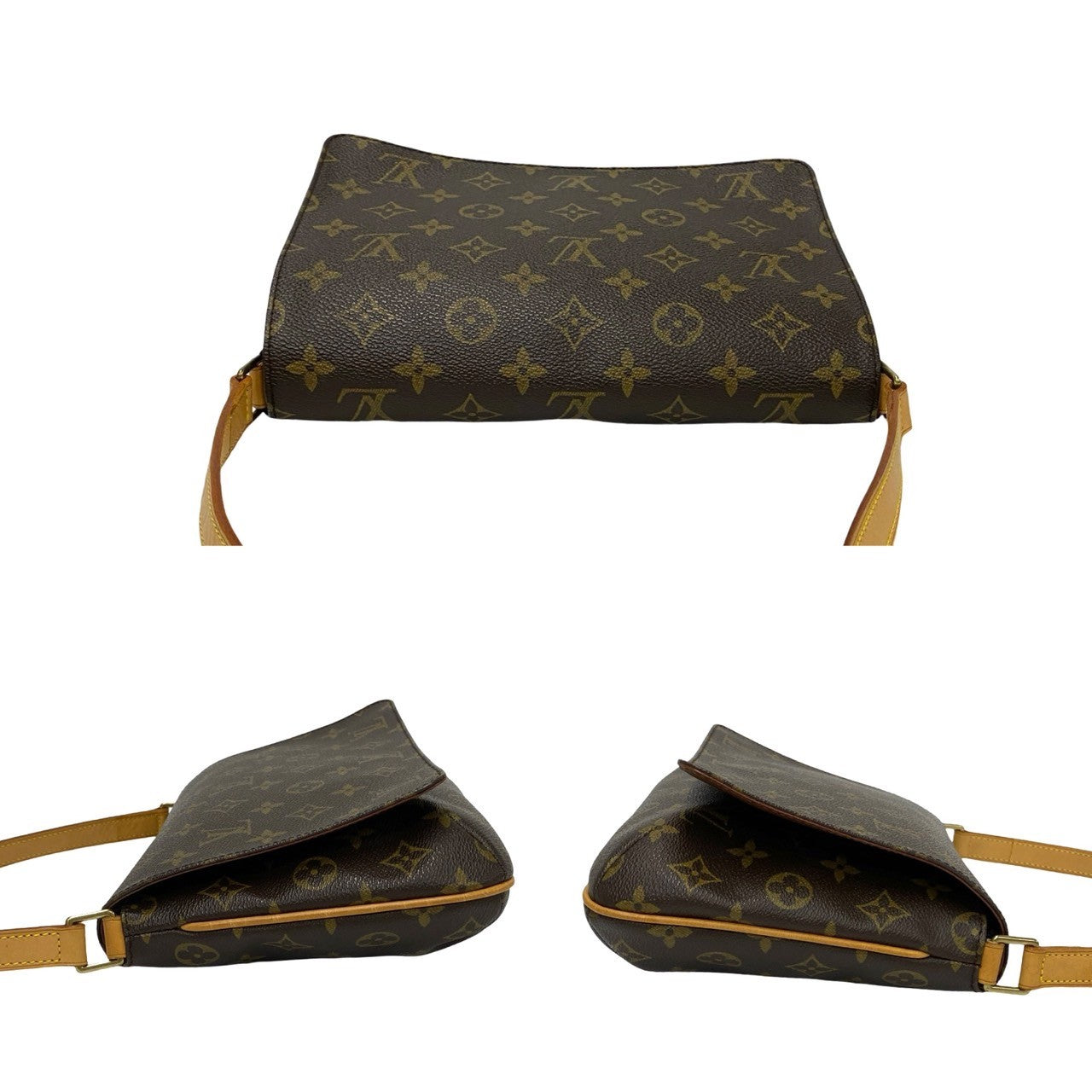 Louis Vuitton Shoulder Bag M51388 Leather, Pvc Brown Monogram Musette Tango Long Mens(Unisex)