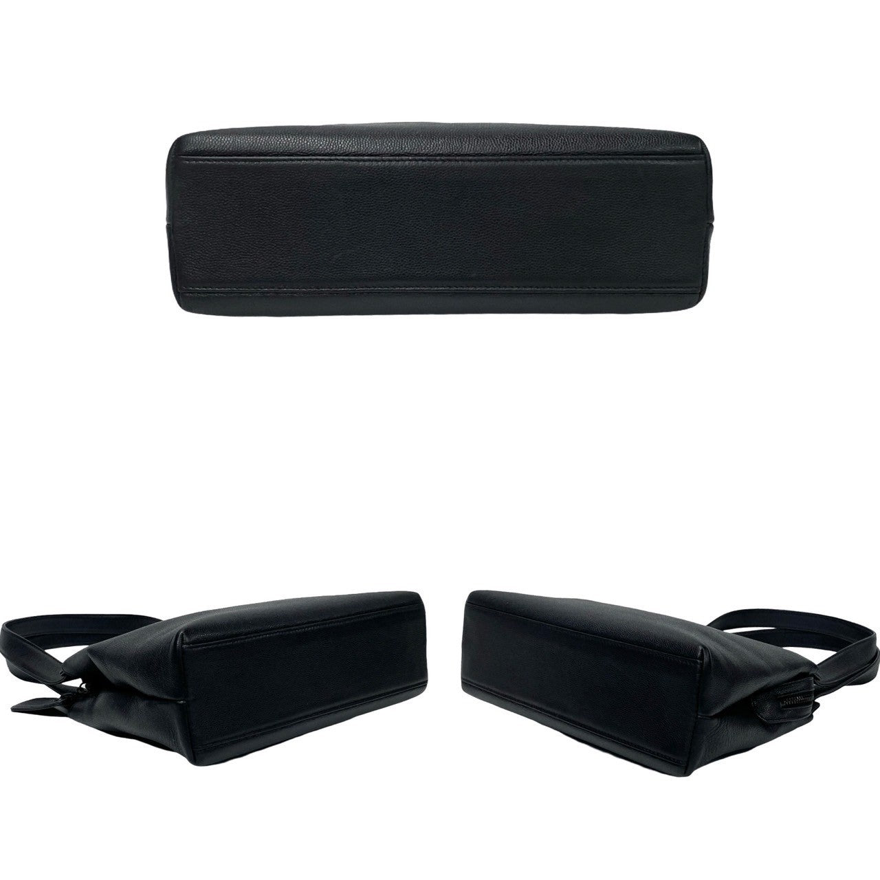 Chanel Handbag Matt Caviar Skin Black Coco Mark Women