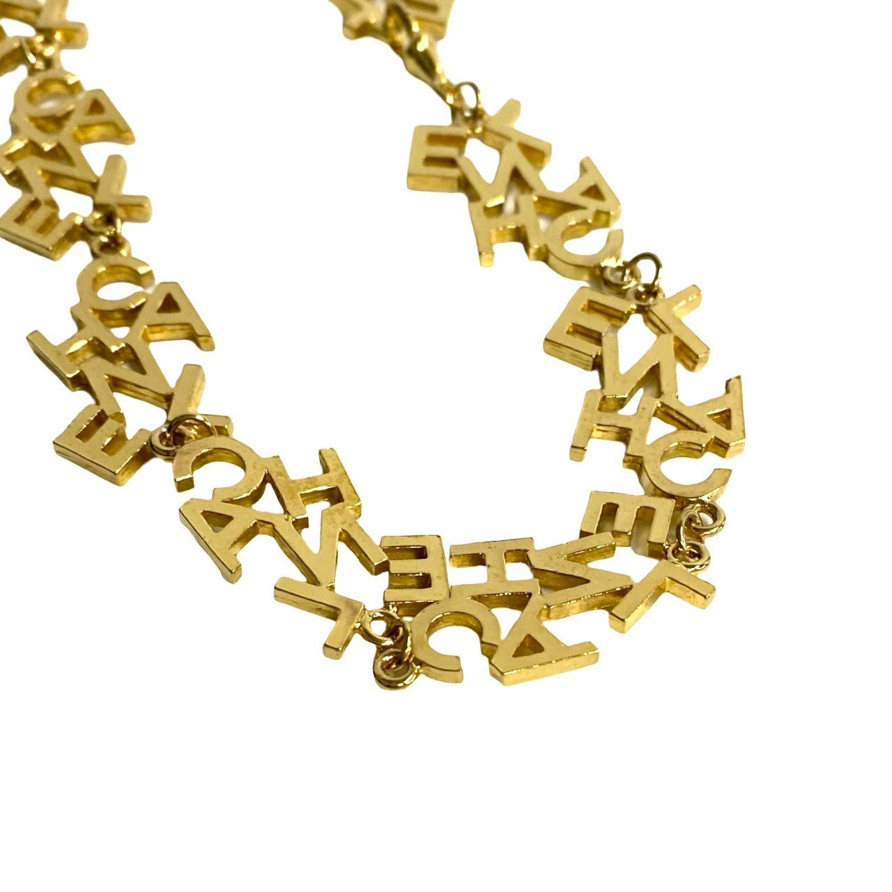 Chanel Necklace Gold Plated Gold Logo Motif Women