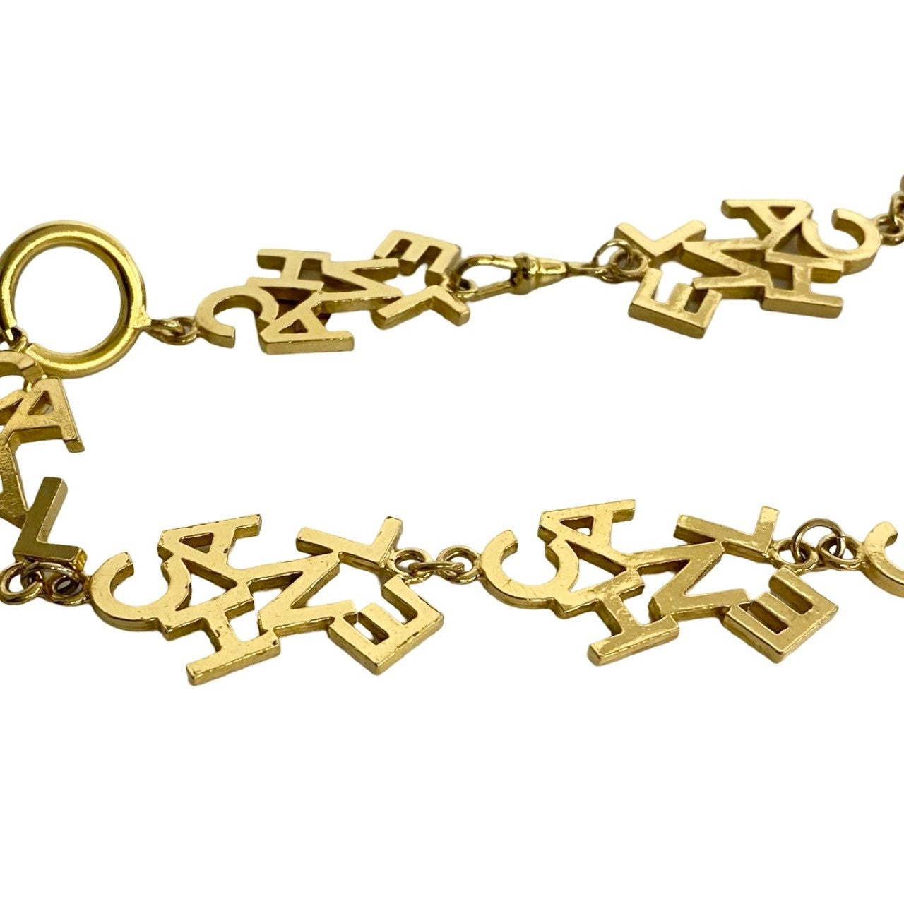 Chanel Necklace Gold Plated Gold Logo Motif Women