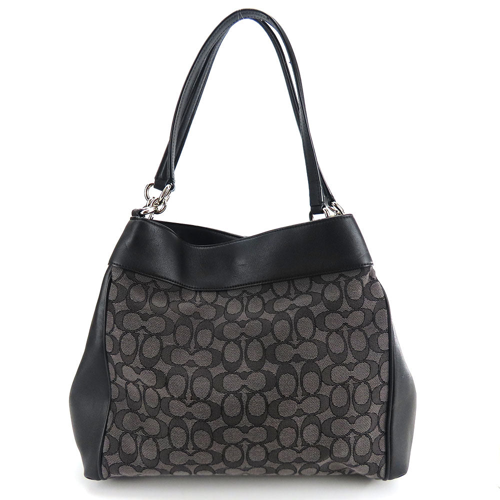 Coach Tote Bag F27579 Canvas, Leather Black Women
