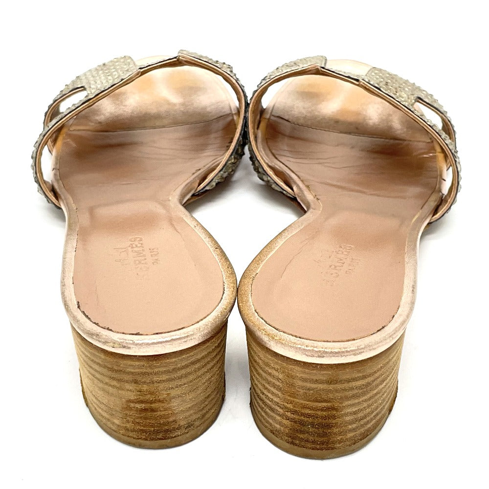 Hermes Sandals Leather Beige Type H Motif Oasis Oasis Women 36.5