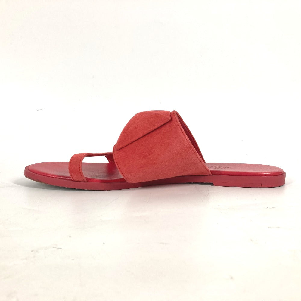 Hermes Sandals Suede, Leather Red Caia Meador 38 1/2
