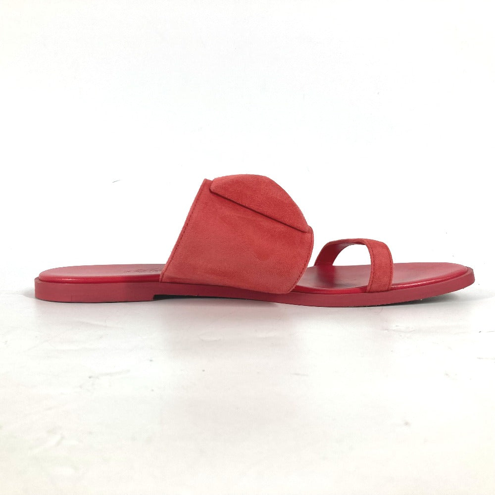 Hermes Sandals Suede, Leather Red Caia Meador 38 1/2
