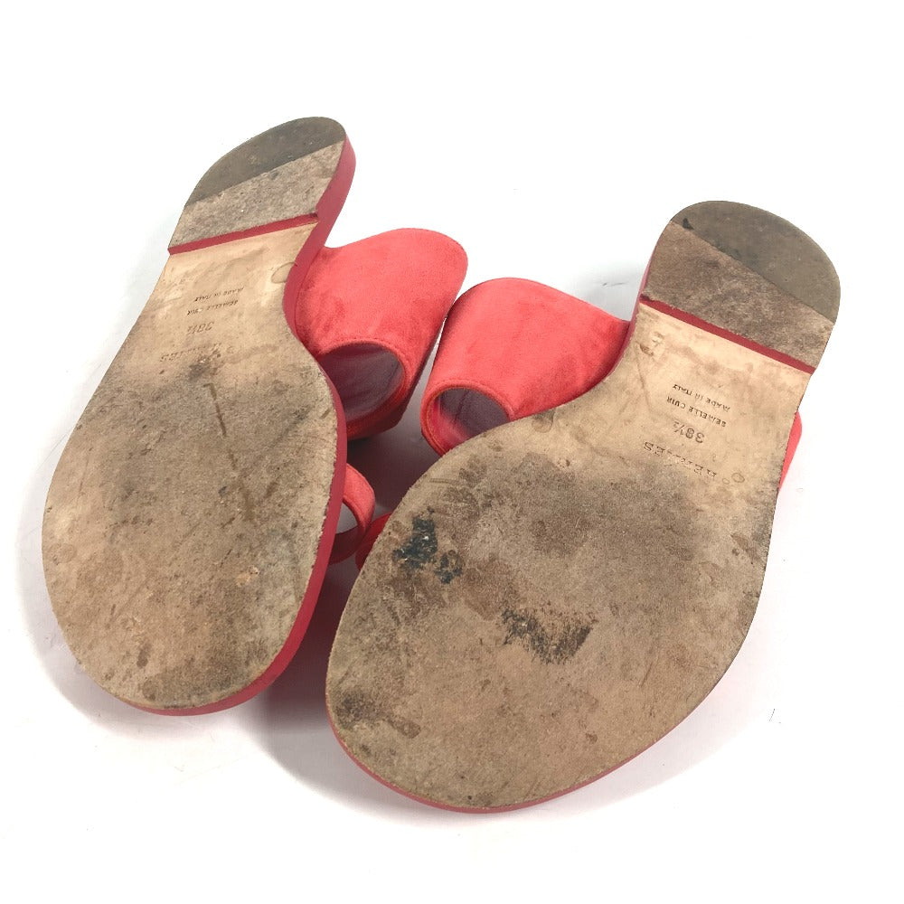 Hermes Sandals Suede, Leather Red Caia Meador 38 1/2