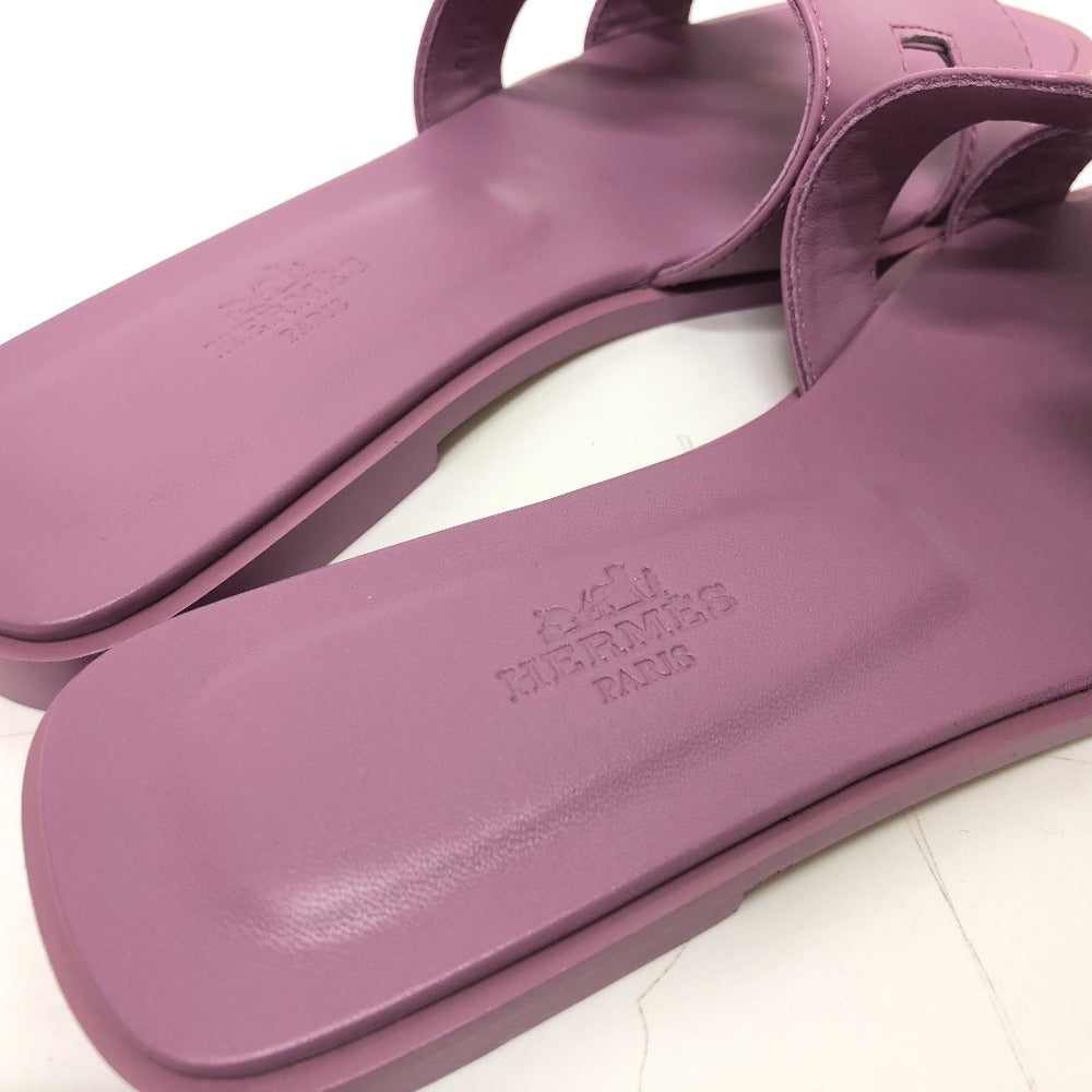 Hermes Sandals Leather Purple Oran Women 36