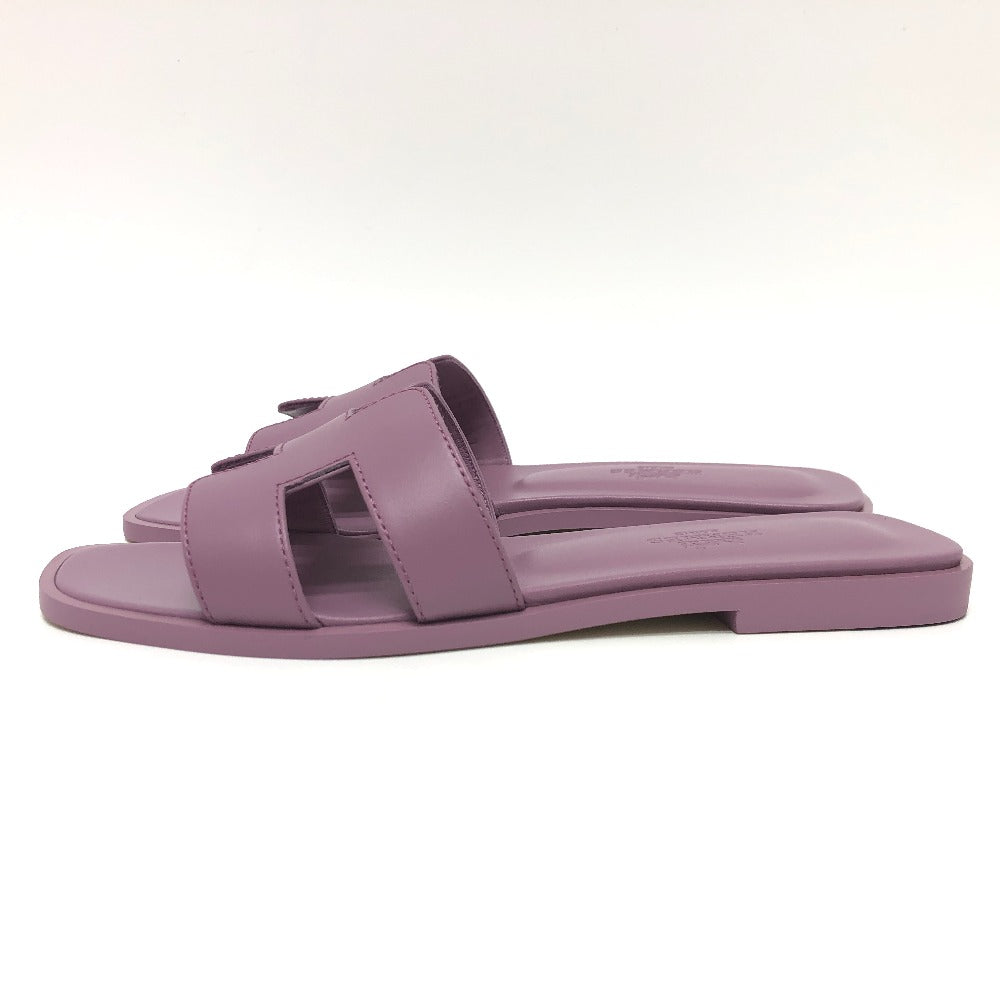 Hermes Sandals Leather Purple Oran Women 36