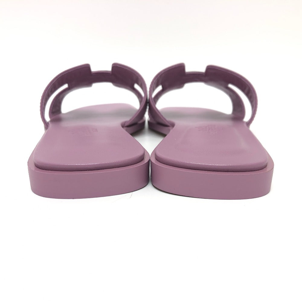 Hermes Sandals Leather Purple Oran Women 36