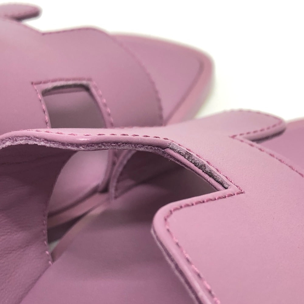 Hermes Sandals Leather Purple Oran Women 36