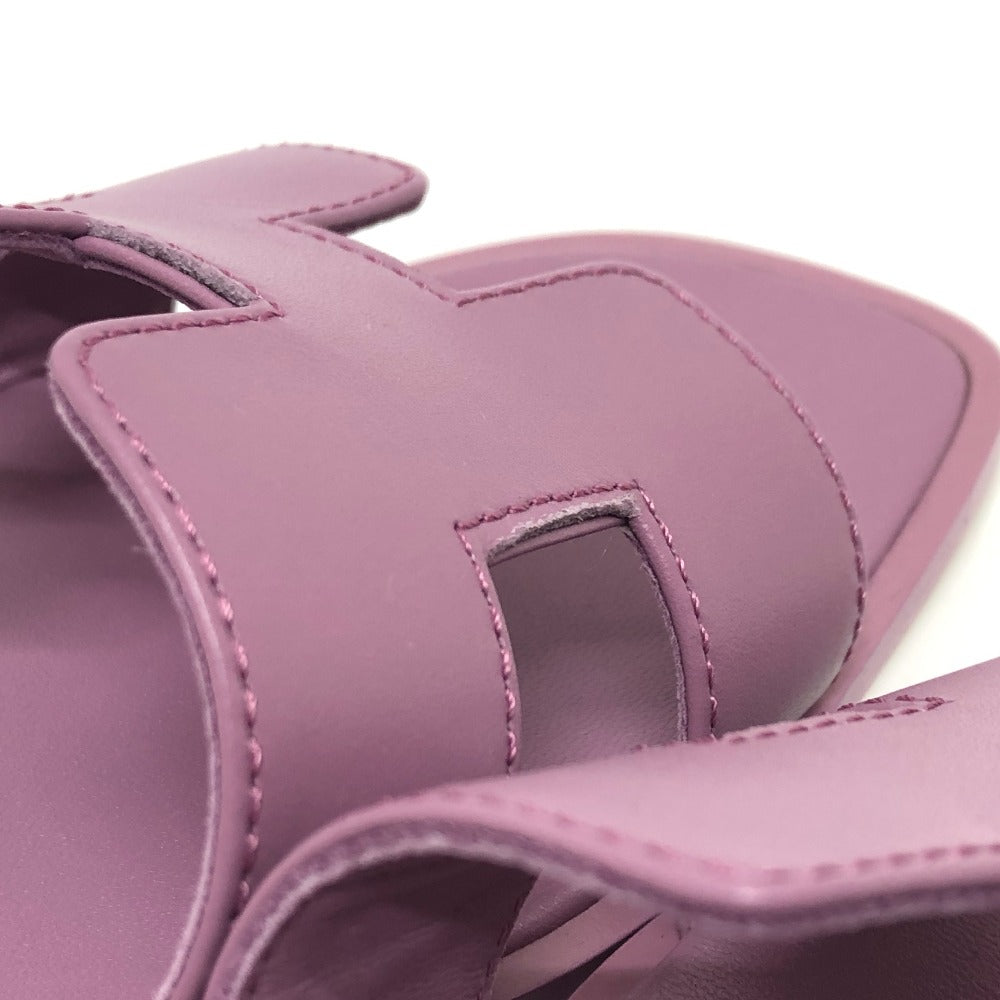 Hermes Sandals Leather Purple Oran Women 36
