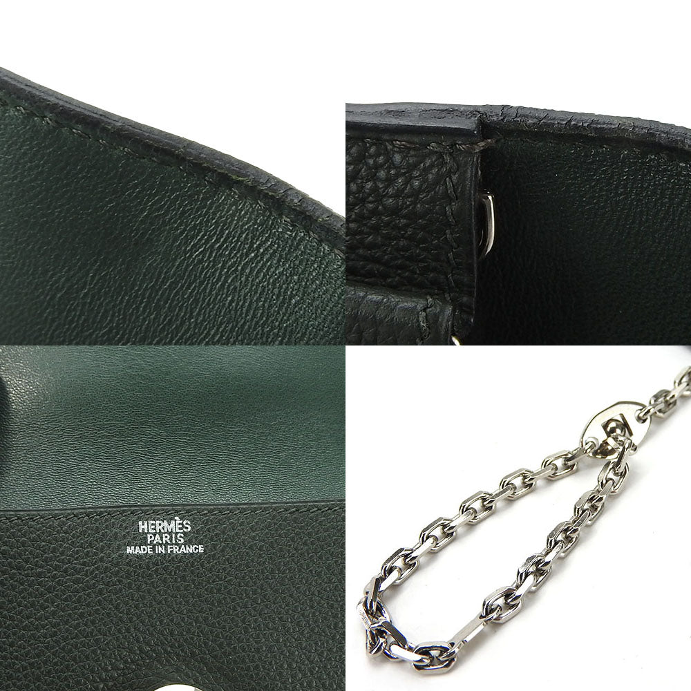 Hermes Coin Case Togo Moss Green Dogon Women