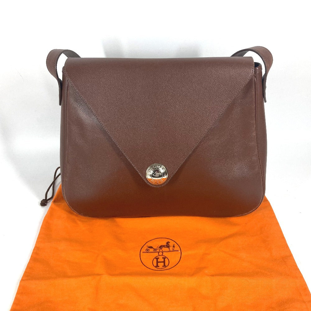 Hermes Shoulder Bag Leather Brown Christine Unisex(Unisex)
