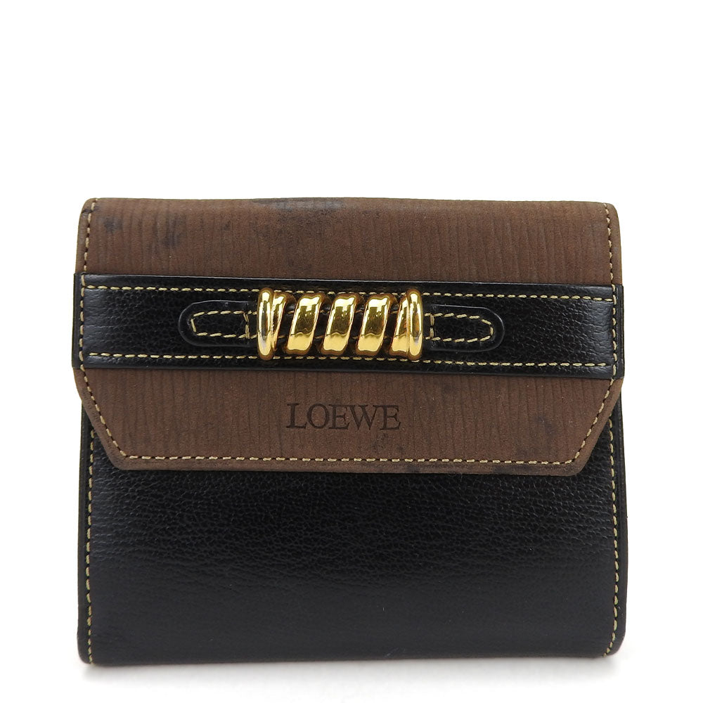 Loewe Bifold Wallet Leather Black Velazquez Women