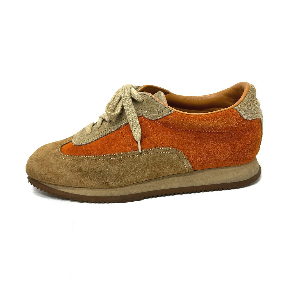 Hermes Sneakers Suede Orange Quick 42