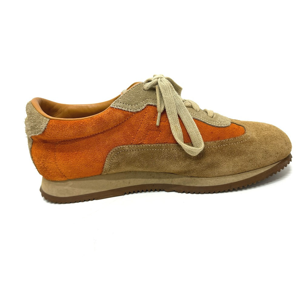 Hermes Sneakers Suede Orange Quick 42