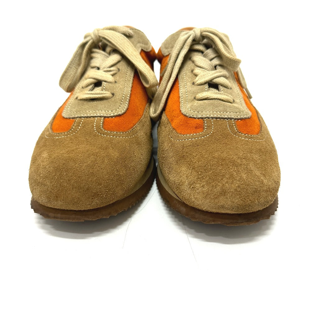 Hermes Sneakers Suede Orange Quick 42
