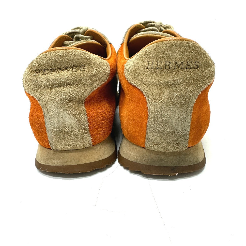 Hermes Sneakers Suede Orange Quick 42