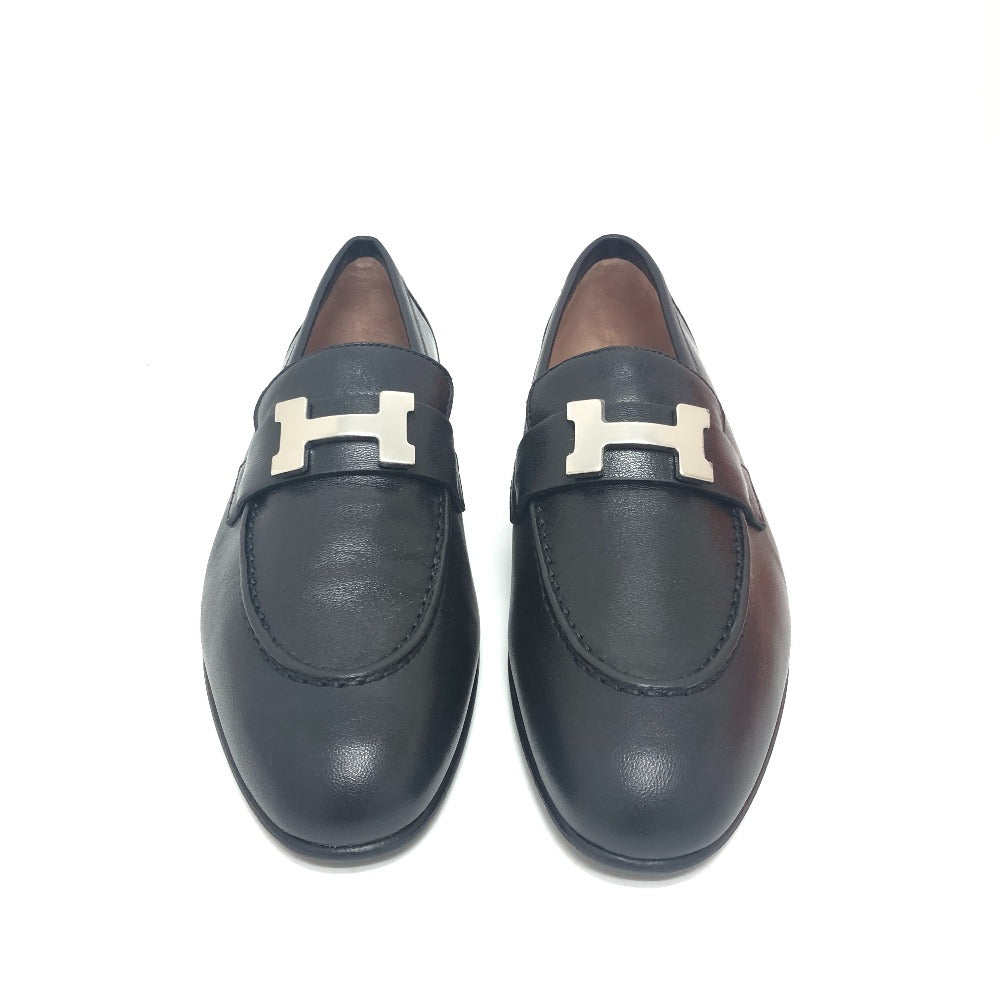 Hermes Loafers Black Moccasin H Logo Constance Women 35