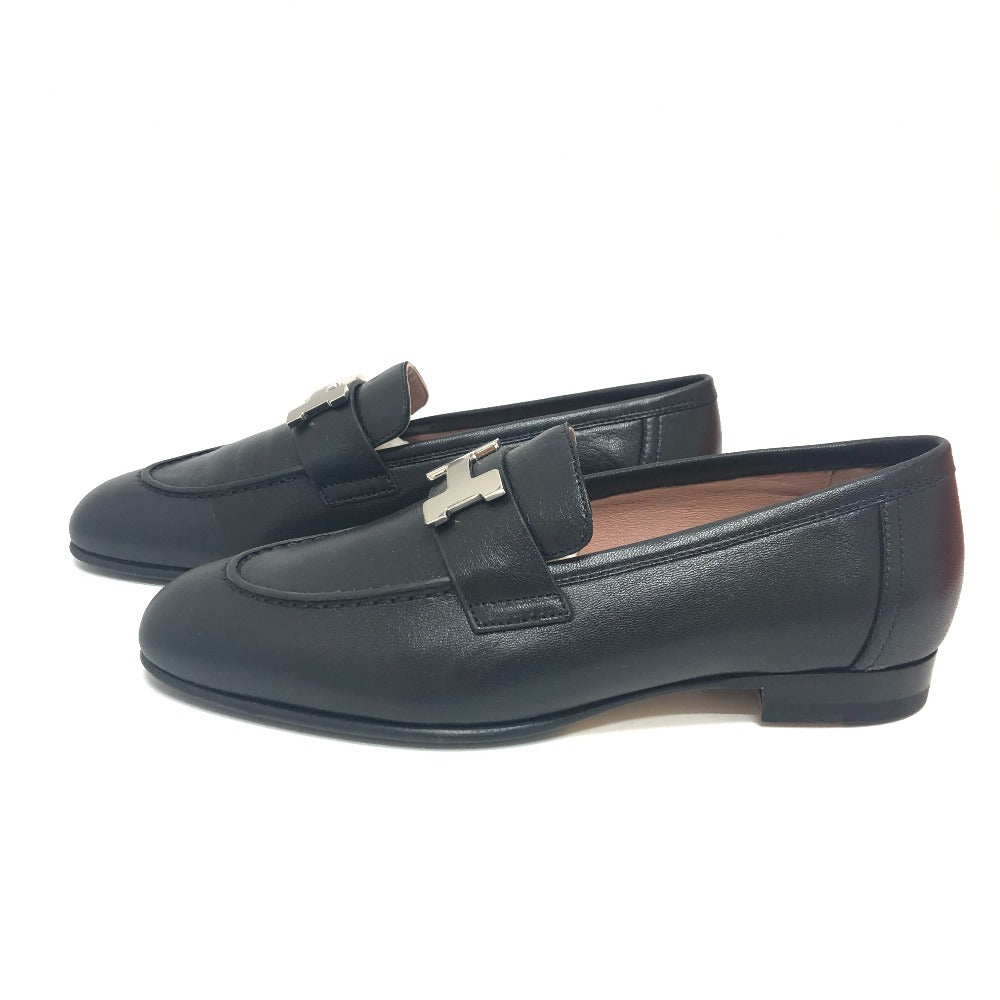 Hermes Loafers Black Moccasin H Logo Constance Women 35