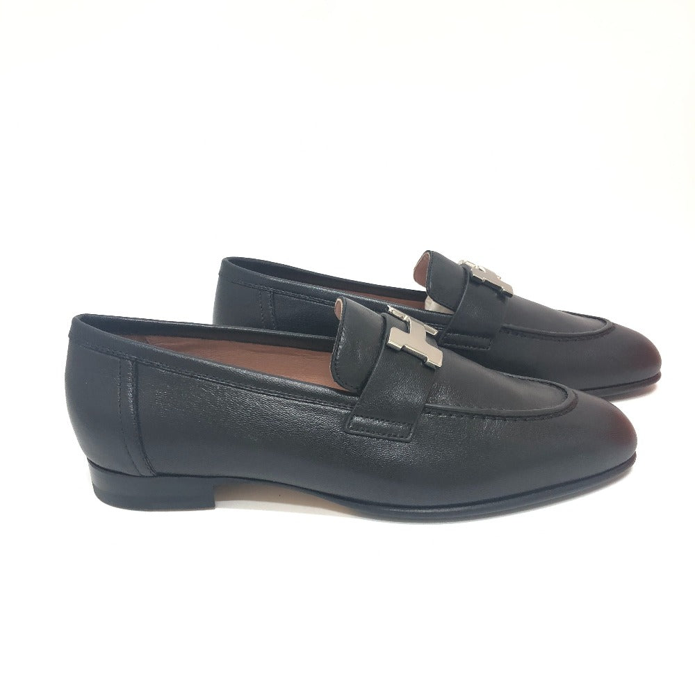 Hermes Loafers Black Moccasin H Logo Constance Women 35