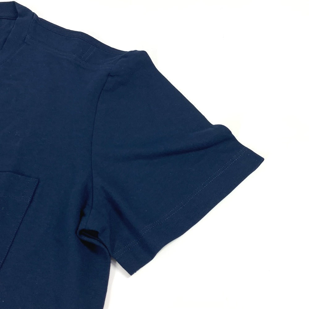 Hermes Short Sleeve T-Shirt Cotton Navy Pocket Mens S