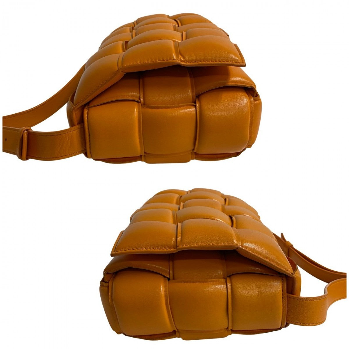 Bottegaveneta Shoulder Bag Leather Orange Padet Cassette Women