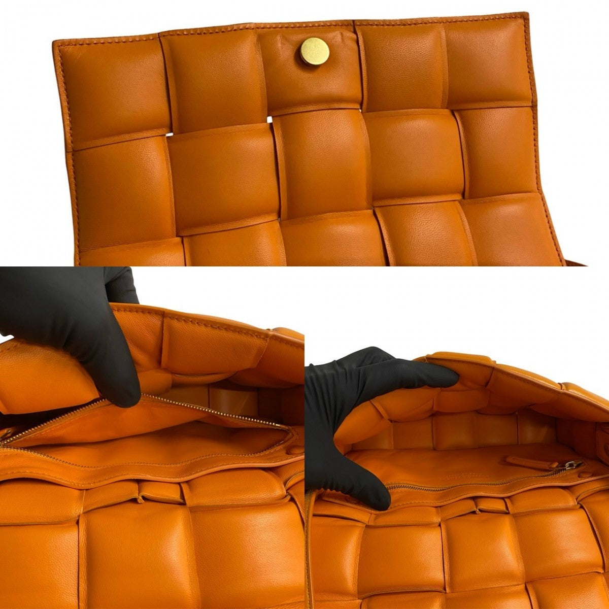 Bottegaveneta Shoulder Bag Leather Orange Padet Cassette Women