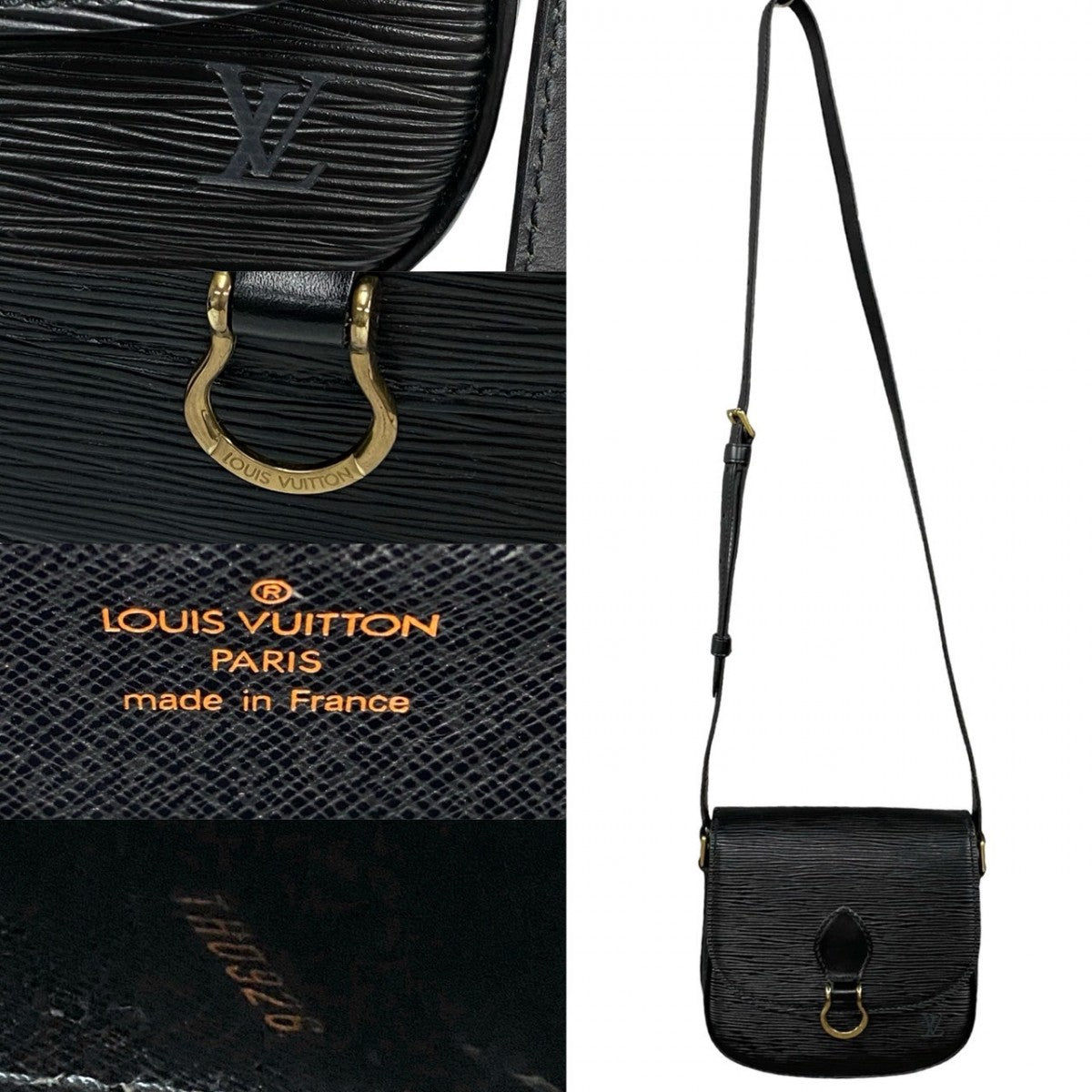 Louis Vuitton Shoulder Bag M52212 Leather Black Epi Mini Saint-Cloud