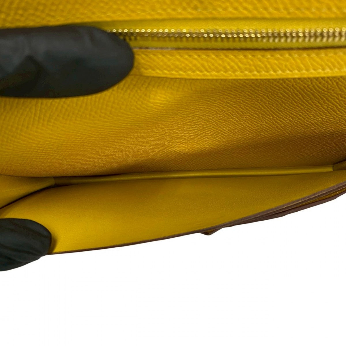 Hermes Long Wallet Purse Epsom Yellow Beansufla Women