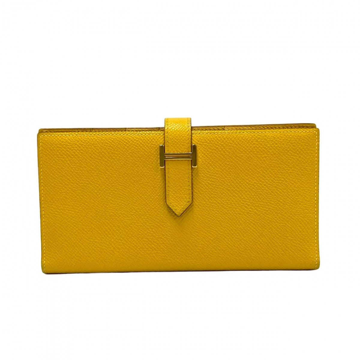 Hermes Long Wallet Purse Epsom Yellow Beansufla Women