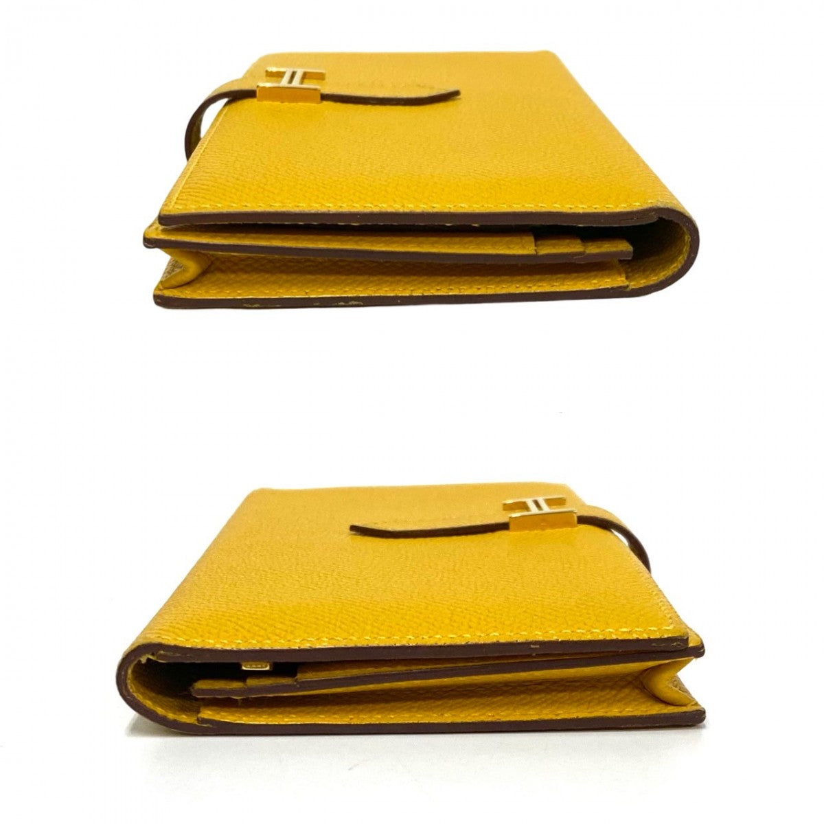 Hermes Long Wallet Purse Epsom Yellow Beansufla Women