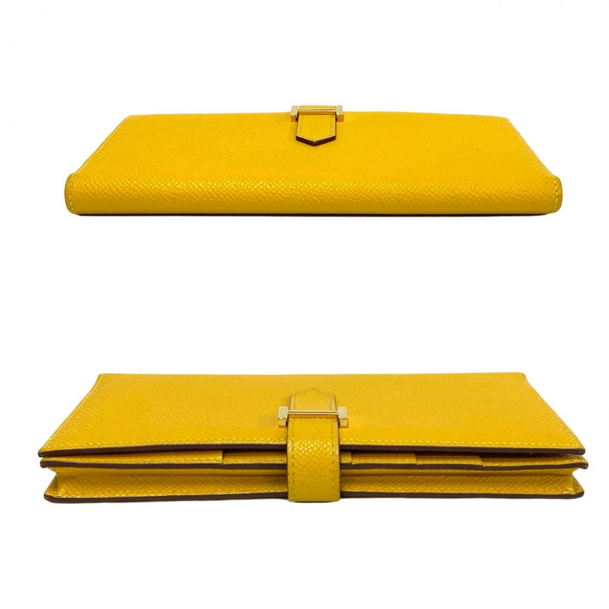 Hermes Long Wallet Purse Epsom Yellow Beansufla Women