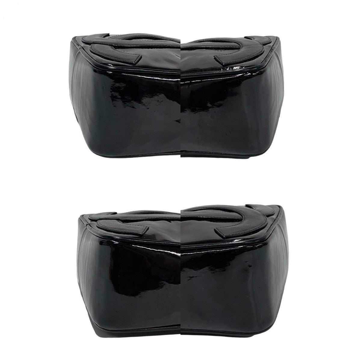 Chanel Shoulder Bag Lambskin, Patent Leather Black Coco Mark Tassel Women
