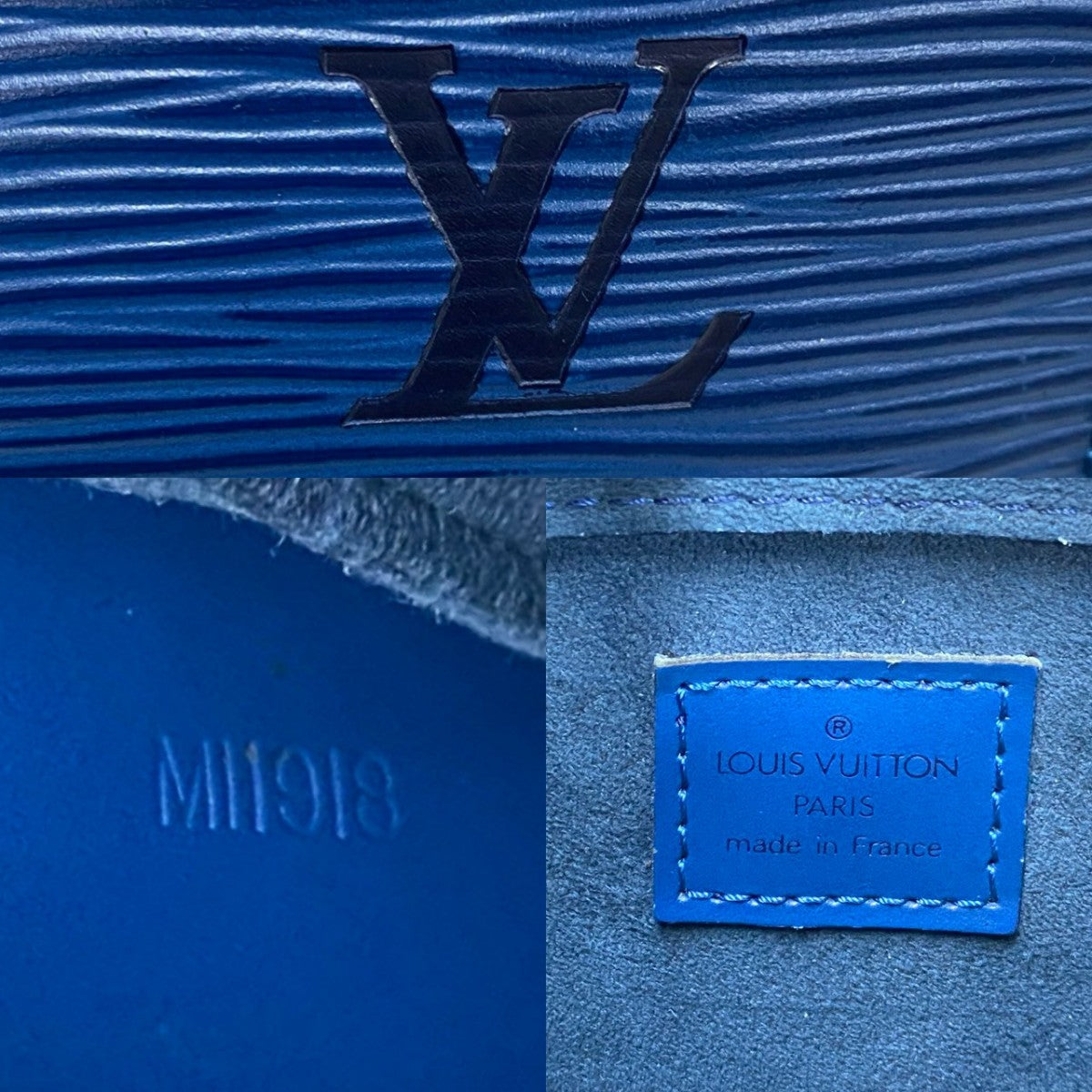 Louis Vuitton Handbag M52055 Epi Leather Blue Epi Ponneuf Women