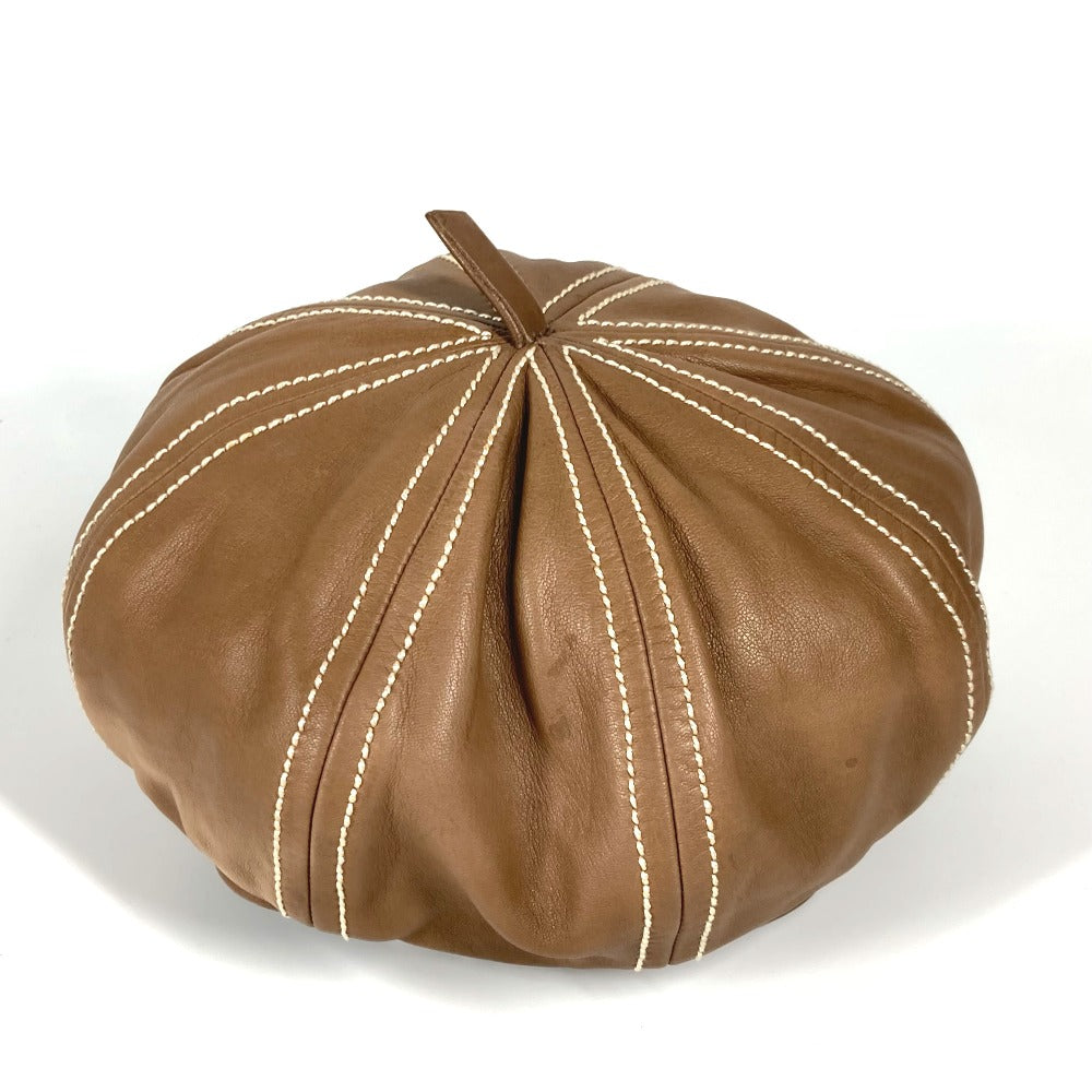 Hermes Beret Leather Brown 55