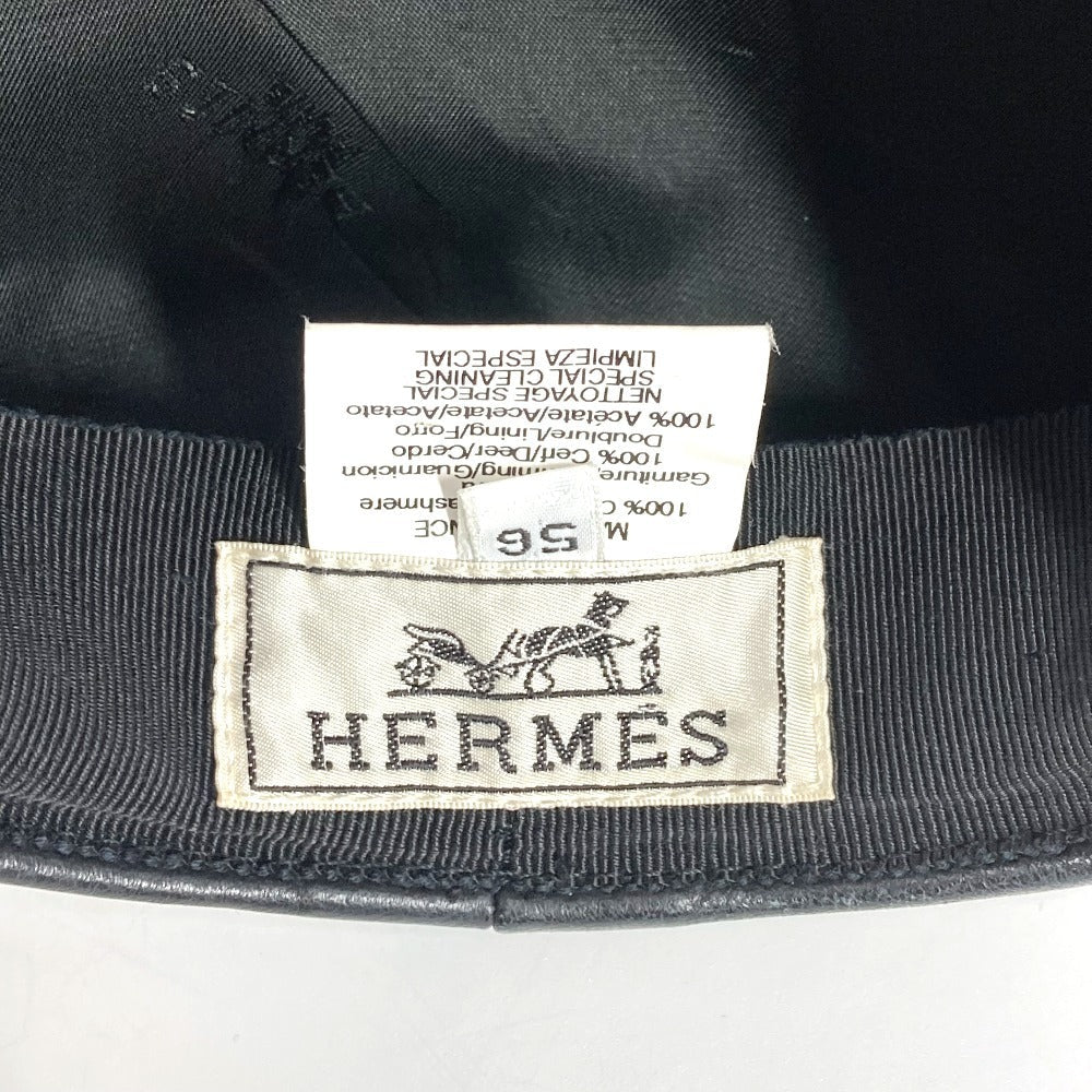 Hermes Beret Cashmere Gray Women 56