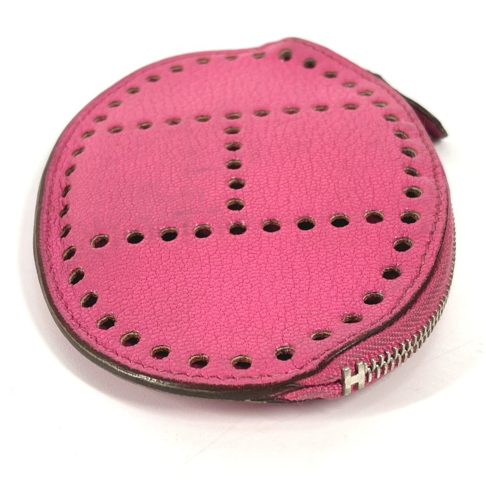 Hermes Coin Case Shave Pink Evelyn Logo Women