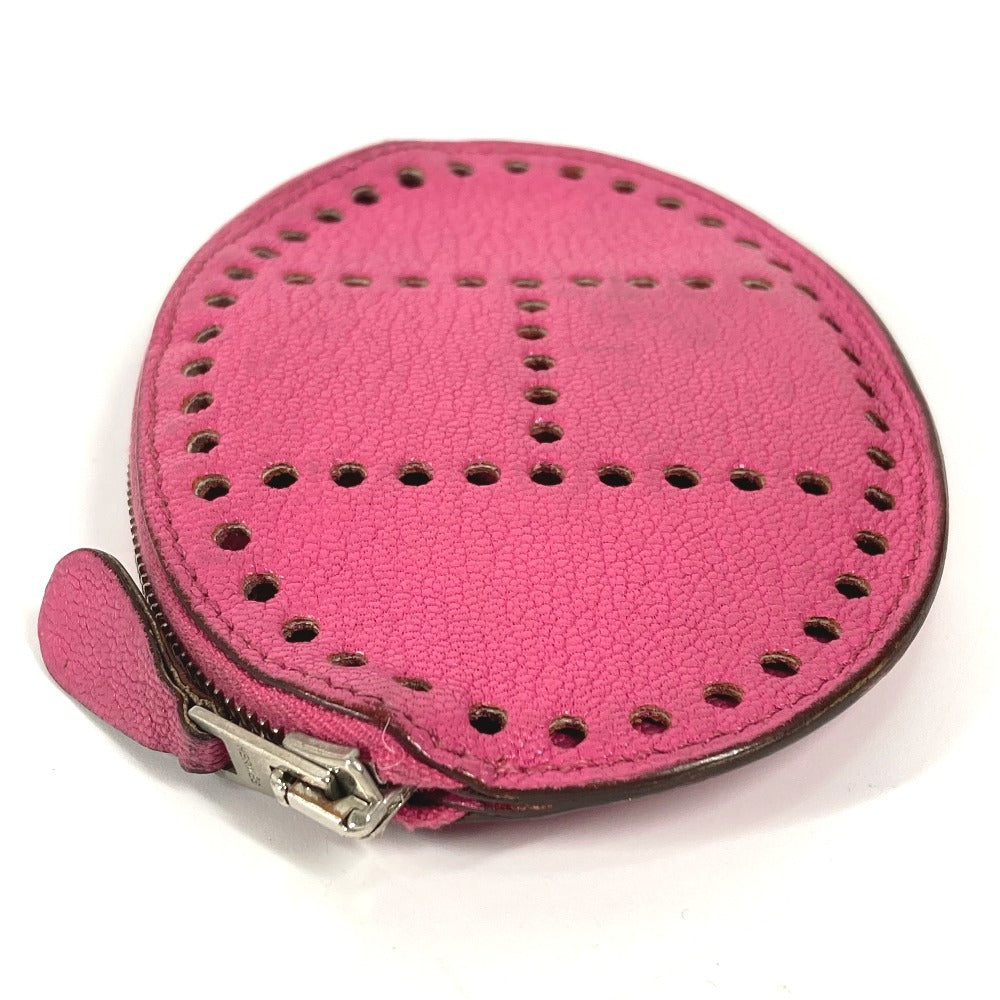 Hermes Coin Case Shave Pink Evelyn Logo Women