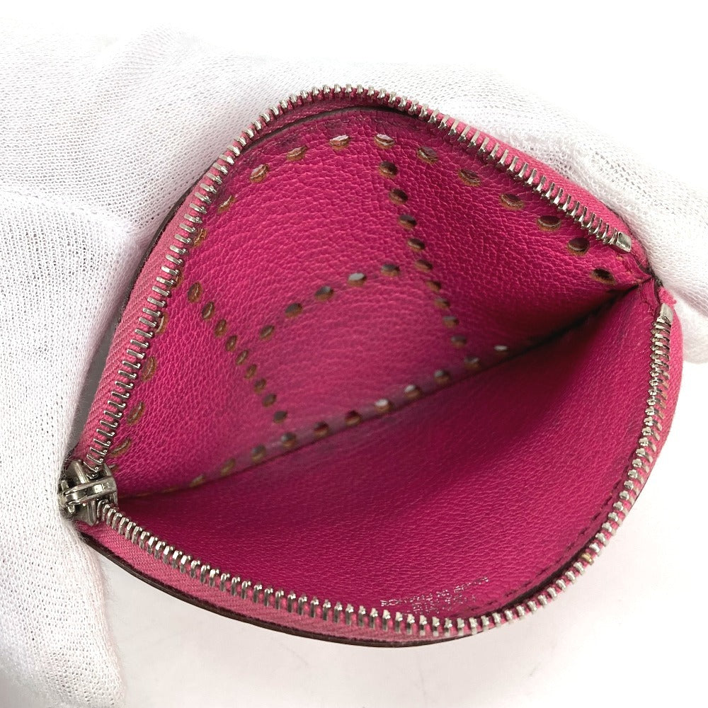 Hermes Coin Case Shave Pink Evelyn Logo Women