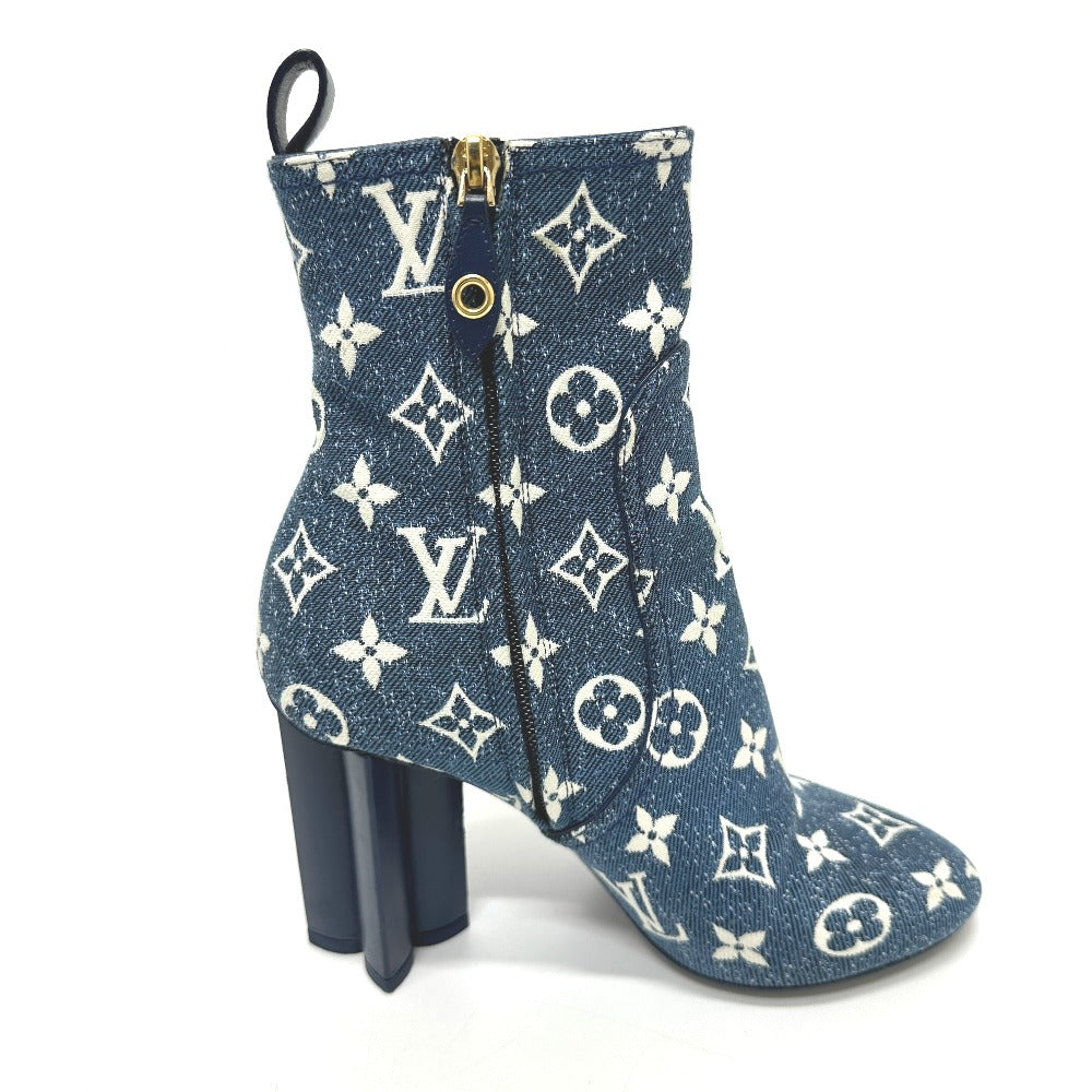 Louis Vuitton Boots Nl1201 Denim Blue Silhouette Line Women 36