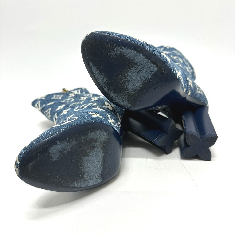 Louis Vuitton Boots Nl1201 Denim Blue Silhouette Line Women 36