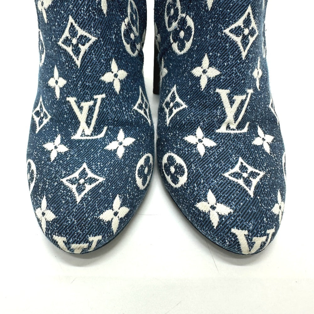 Louis Vuitton Boots Nl1201 Denim Blue Silhouette Line Women 36