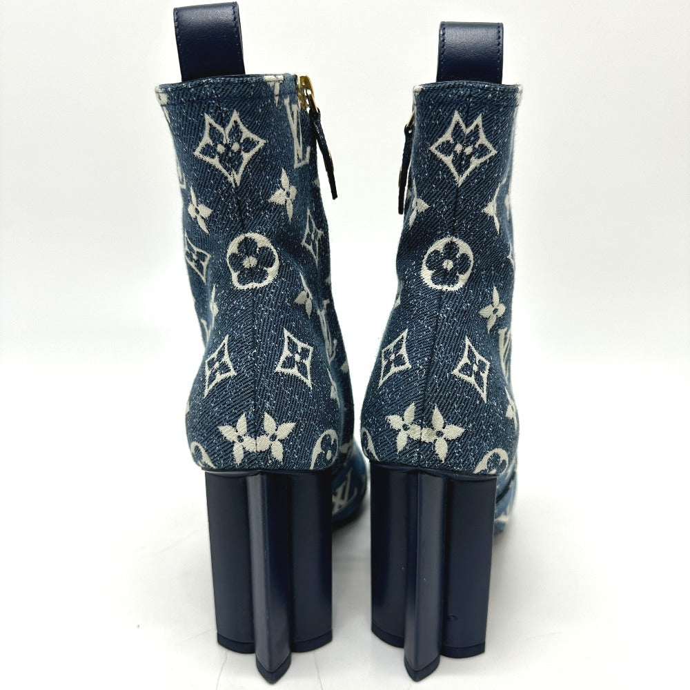 Louis Vuitton Boots Nl1201 Denim Blue Silhouette Line Women 36