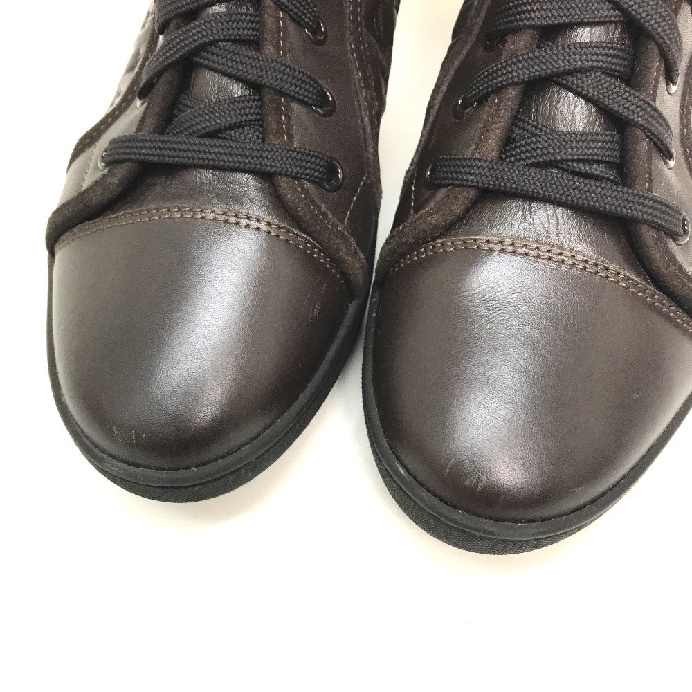 Louis Vuitton Boots Leather Brown Polka Lv Embossing Women 35.5